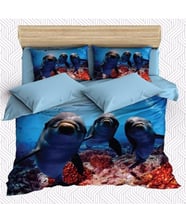 Else Deniz Yunus Balıklı Çift Kişilik 3D Desen Nevresim Takımı