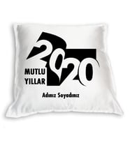 2020 Tasarımlı İsme Özel Saten Yeni Yıl Yastığı