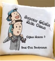 Babaya İsim Baskılı Hediye Yastık