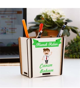 Canım Babam Yeşil Tasarım Kalemlik
