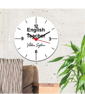 English Teacher Siyah Tasarım Duvar Saati