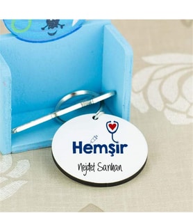 Hemşir Lacivert Tasarım Anahtarlık