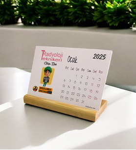 2025 Radyoloji Teknikeri Pembe Tasarım Masa Takvimi