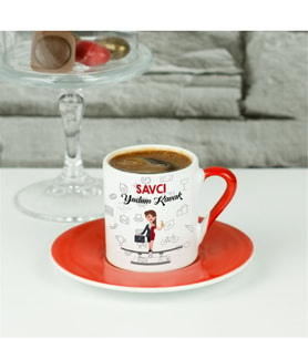 Savcı Kadın Figür Kahve Fincanı