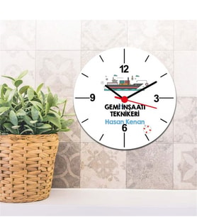 Gemi İnşaatı Teknikeri Duvar Saati