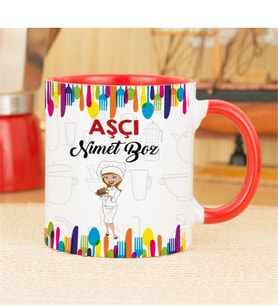Aşçı Kupa Bardak Kırmızı