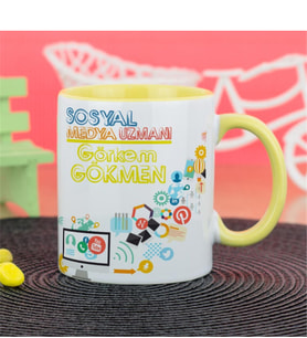 Sosyal Medya Uzmanı Kupa Bardak - Sarı
