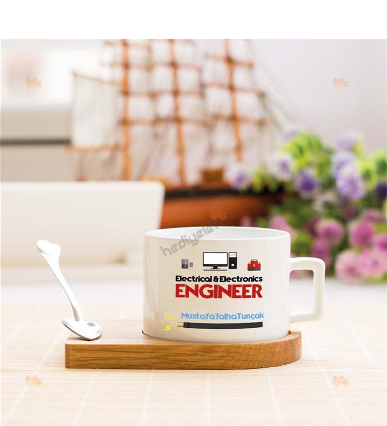 Electrical & Electronics Engineer Mavi Tasarım Stantlı Fincan