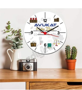 Avukat Sarı Tasarım Duvar Saati