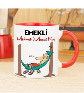 Emekli Kupa Bardak - Kırmızı