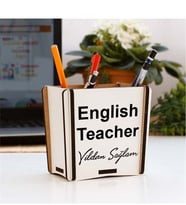 English Teacher Siyah Tasarım Kalemlik
