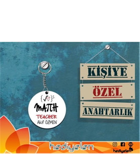 Matematik Öğretmenine Hediye Tasarımlı Anahtarlık