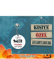 Matematik Öğretmenine Hediye Tasarımlı Anahtarlık