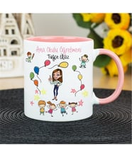 Ana Okulu Öğretmenine Hediye Kupa Bardak - Pembe