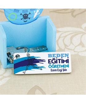 Beden Eğitimi Öğretmenine Hediye Mavi Tasarım Anahtarlık