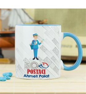 Postacı Kupa Bardak - Mavi