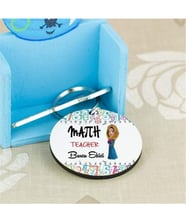 Math Teacher Baş Örtülü Figür Anahtarlık