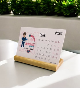 2025 Anestezi Teknikeri Pembe Tasarım Masa Takvimi 002