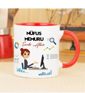 Nüfus Memuru Kupa Bardak - Kırmızı