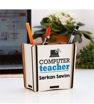 Computer Teacher Mavi Tasarım Kalemlik