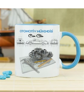 Otomotiv Mühendisi Kupa Bardak - Mavi