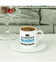 Computer Teacher Mavi Tasarım Kahve Fincanı