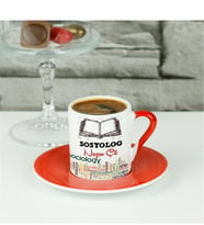 Sosyolog Kırmızı Tasarım Kahve Fincanı