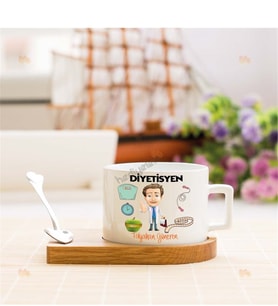 Diyetisyen Erkek Figür Stantlı Fincan
