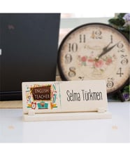 English Teacher Çiçekli Tasarım Taş İsimlik