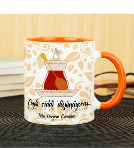 Çay Kupa Bardak - Turuncu