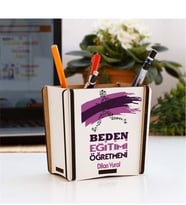 Beden Eğitimi Öğretmenine Hediye Mor Tasarım Kalemlik
