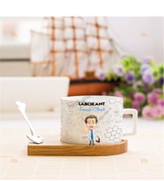 Laborant Erkek Figür Stantlı Fincan