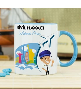 Sivil Havacı Kupa Bardak - Mavi