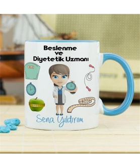 Beslenme Ve Diyetetik Uzmanı Kupa Bardak - Mavi 002