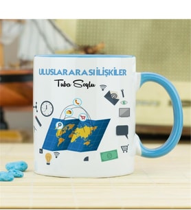 Uluslar Arası İlişkiler Kupa Bardak - Mavi