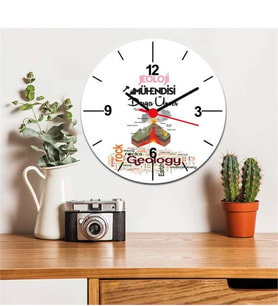 Jeoloji Mühendisi Pembe Tasarım Duvar Saati