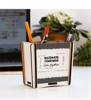 Matematik Öğretmenine Hediye Siyah Tasarım Kalemlik