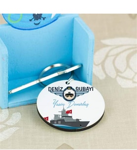 Deniz Subayı Mavi Tasarım Anahtarlık