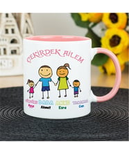 Çekirdem Ailem Kupa Bardak - Pembe