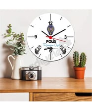 Polis Logolu Duvar Saati