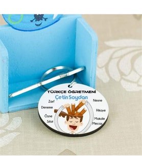 Türkçe Öğretmenine Hediye Kitap Beyin Tasarım Anahtarlık