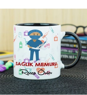 Sağlık Memuru Kupa Bardak - Siyah