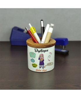 Diyetisyen Seramik Kalemlik 001