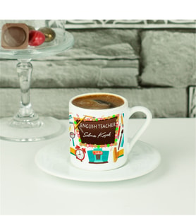 English Teacher Çiçek Tasarım Kahve Fincanı