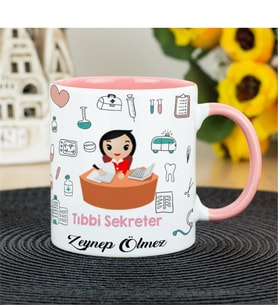 Tıbbi Sekreter Kupa Bardak - Pembe