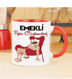 Emekli Bayan Kupa Bardak - Kırmızı