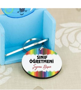 Sınıf Öğretmenine Hediye Kalem Tasarım Anahtarlık