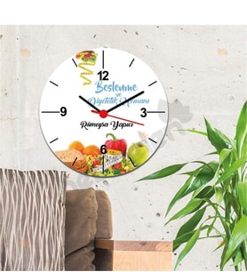 Beslenme Ve Diyetetik Uzmanı Mavi Tasarım Duvar Saati