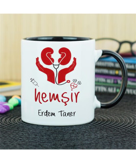 Hemşir Kupa Bardak - Siyah