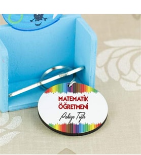 Matematik Öğretmenine Hediye Kalem Tasarım Anahtarlık
